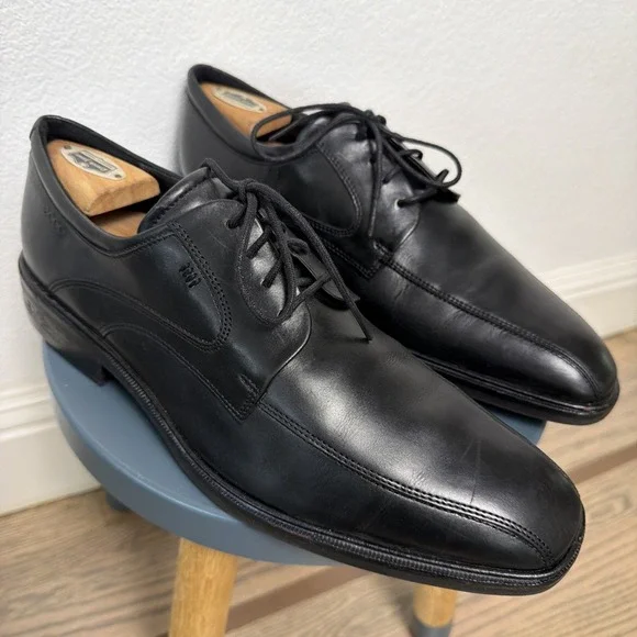 Ecco | Shoes | Mens Ecco Illinois Black Leather Bicycle Toe  display picture 1